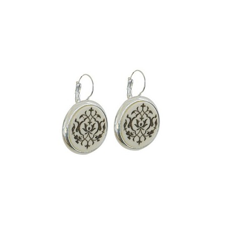 Earrings Arabesque Engraving