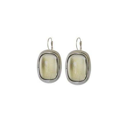 Boucles d'oreilles pâte de verre rectangle