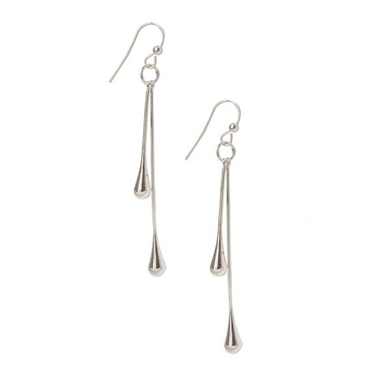 Crochets Métal -Boucles d'oreilles 2 Gouttes d'Eau