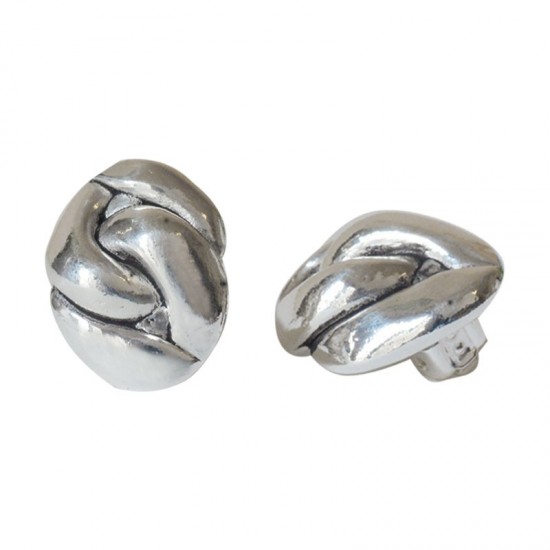 Clips Métal argenté -Boucles d'oreilles Mailles