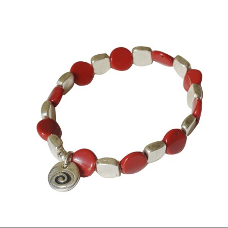 Bracelet élastique métal et résine