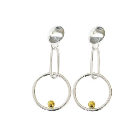 Boucles d'oreilles clips bicolore