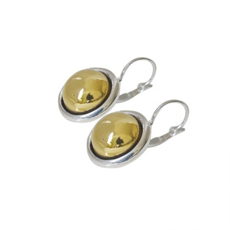 Two-tone Leverback Earrings