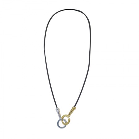 Accueil -Collier caoutchouc bicolore