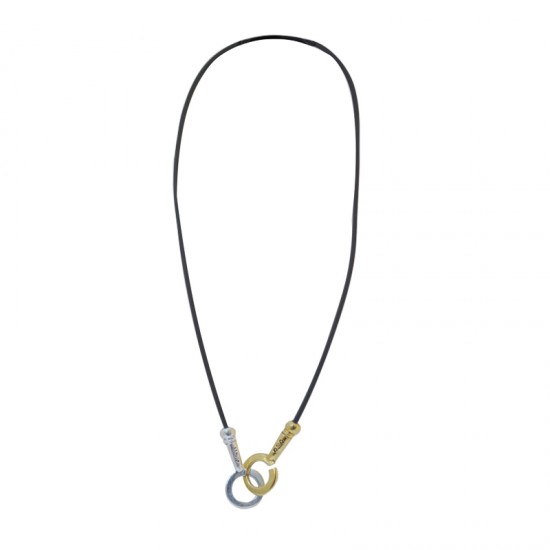 Accueil -Collier caoutchouc bicolore