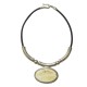 Accueil -Collier cuir métal et corne