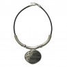 Accueil -Collier cuir métal et corne