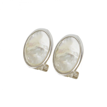 Boucles d'oreilles clips métal et nacre