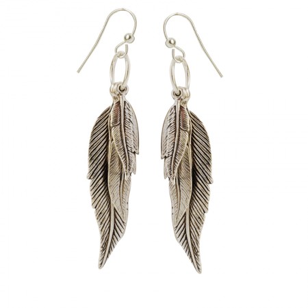 Earrings three feathers