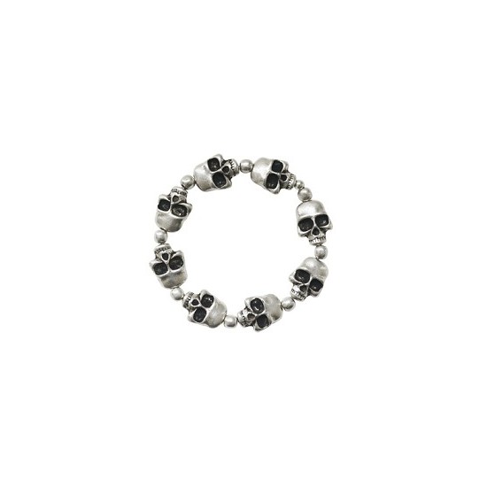 Bracelet têtes de mort sur élastique Bracelet têtes de mort sur élastique
