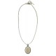 Women -Collier médaillon ovale corne rosace