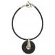 Women -Collier Collier cuir épais rondelle grand format