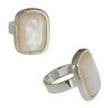 Femmes -Bague nacre blanche