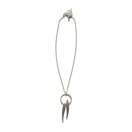 Collier Chaine Métal Plume