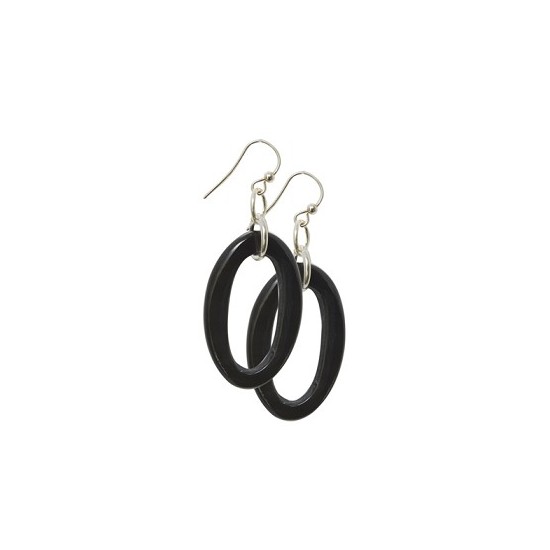 Women -Boucles d'oreilles simples ovale corne