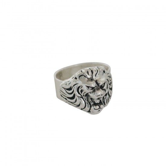 Bague Lion Métal Argenté