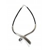 Collier cuir en croix courbée