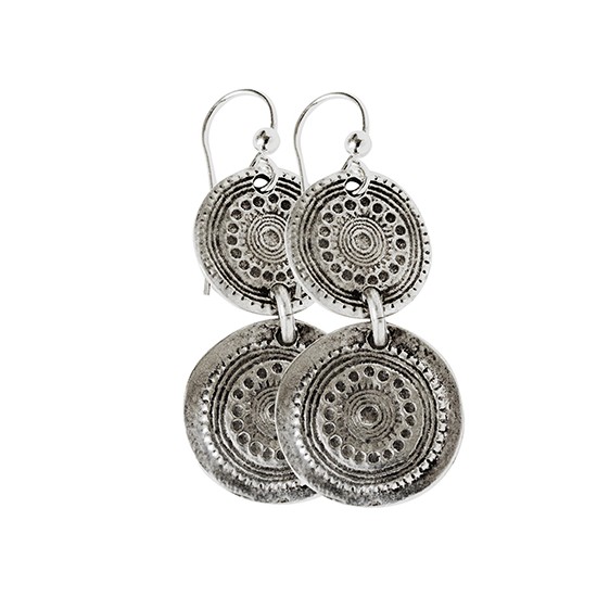 Boucles d'oreilles percées métal FARAH - argenté